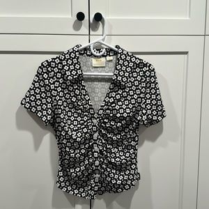 Anthropologie floral print cotton blouse. Size medium.